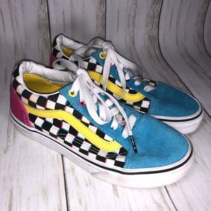 Kids Old Skool Checkered Racecar Vans Size 2